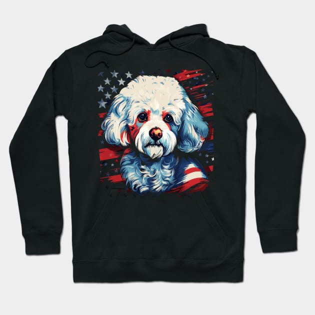 Patriotic Bichon Frise Hoodie by JH Mart